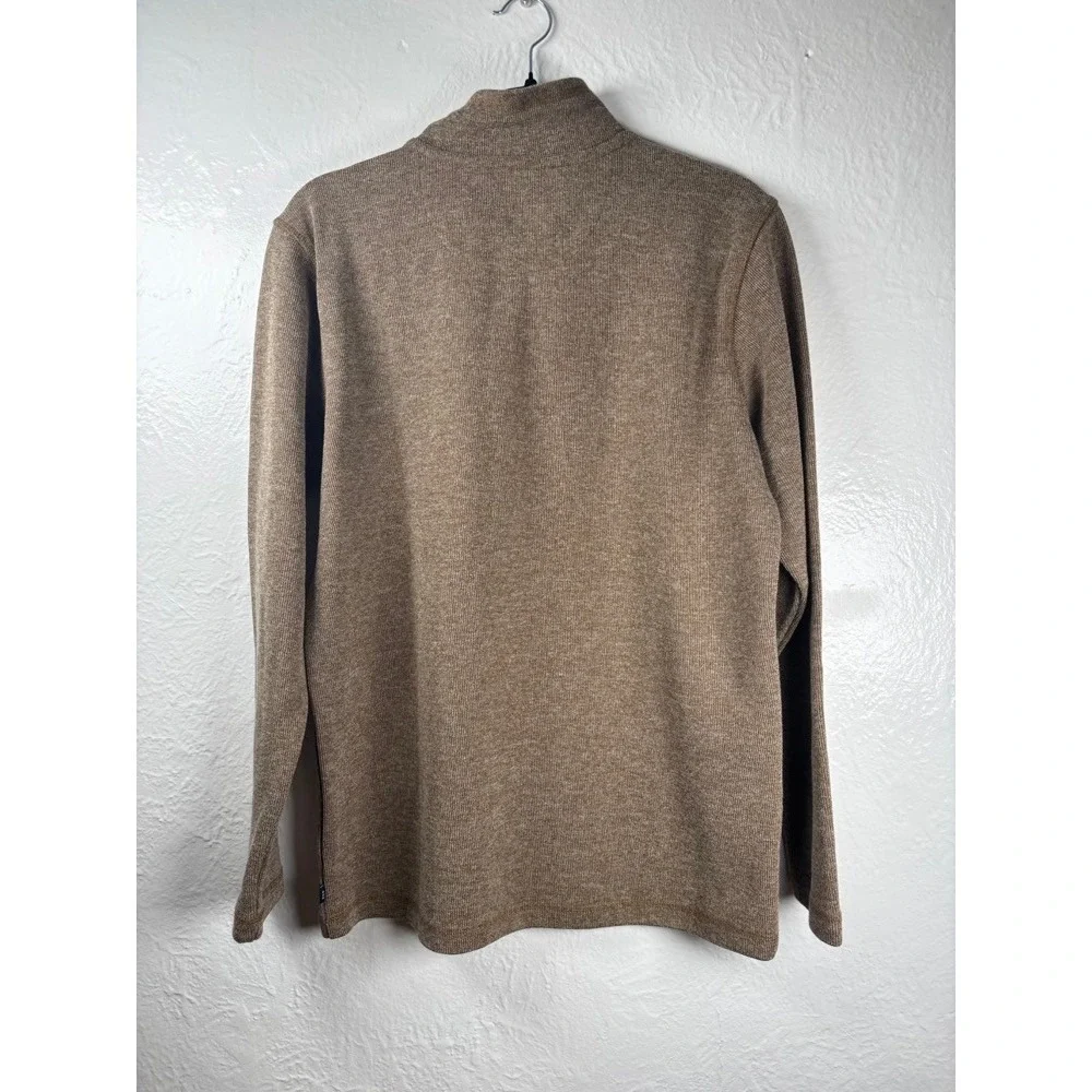 GAP Men's Brown Heathered Quarter Zip Pullover Sweater Long‎ Sleeve Size L